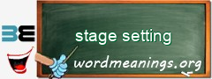 WordMeaning blackboard for stage setting